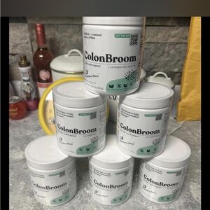 ColonBroom Fiber Supplement - White & Mint Green Canisters (6)
